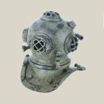 Helmet in brass & green patina